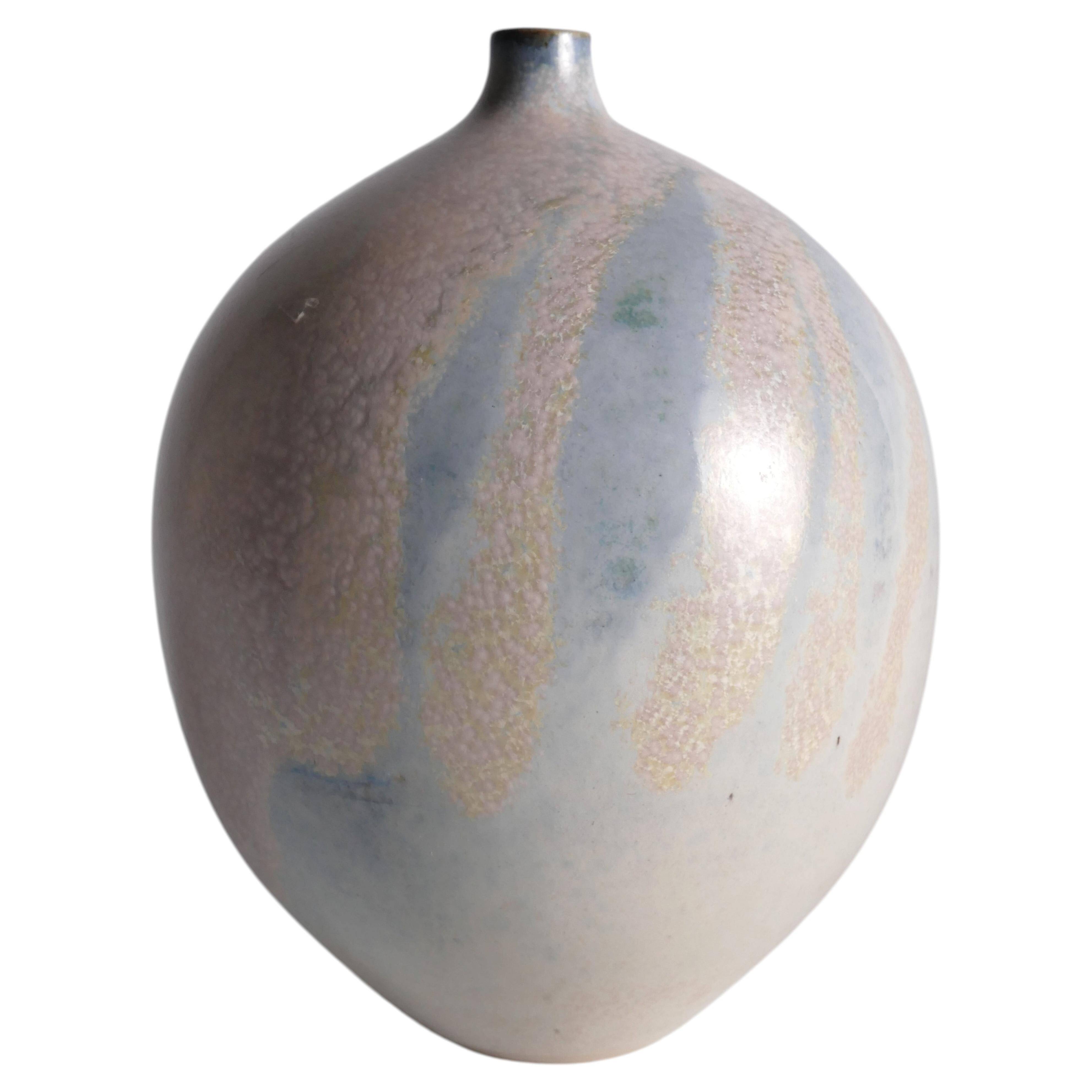 Vase en grès unique Bo Scullman, moderne scandinave, fin du 20e siècle