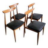 Set of 4 vintage Scandinavian chairs 1960