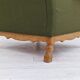 Fauteuil en laine verte et bois de chêne