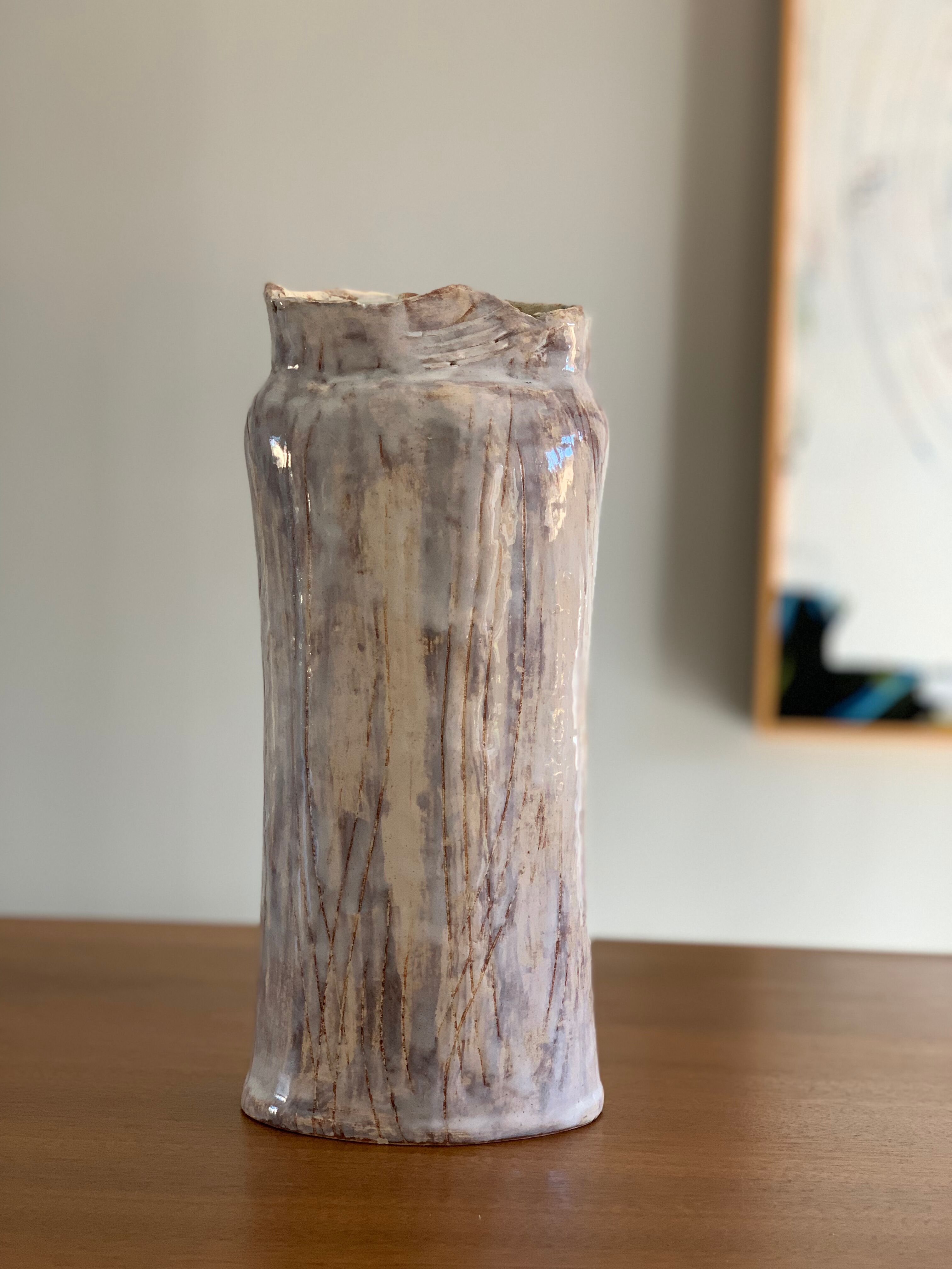 Brutalist vase signed 90