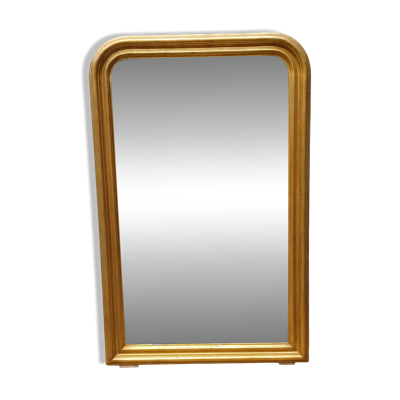 Ancien miroir louis-philippe en bois dore du xix eme siecle .102 cm x 65 cm