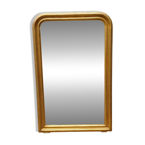 Ancien miroir louis-philippe en bois dore du xix eme siecle .102 cm x 65 cm