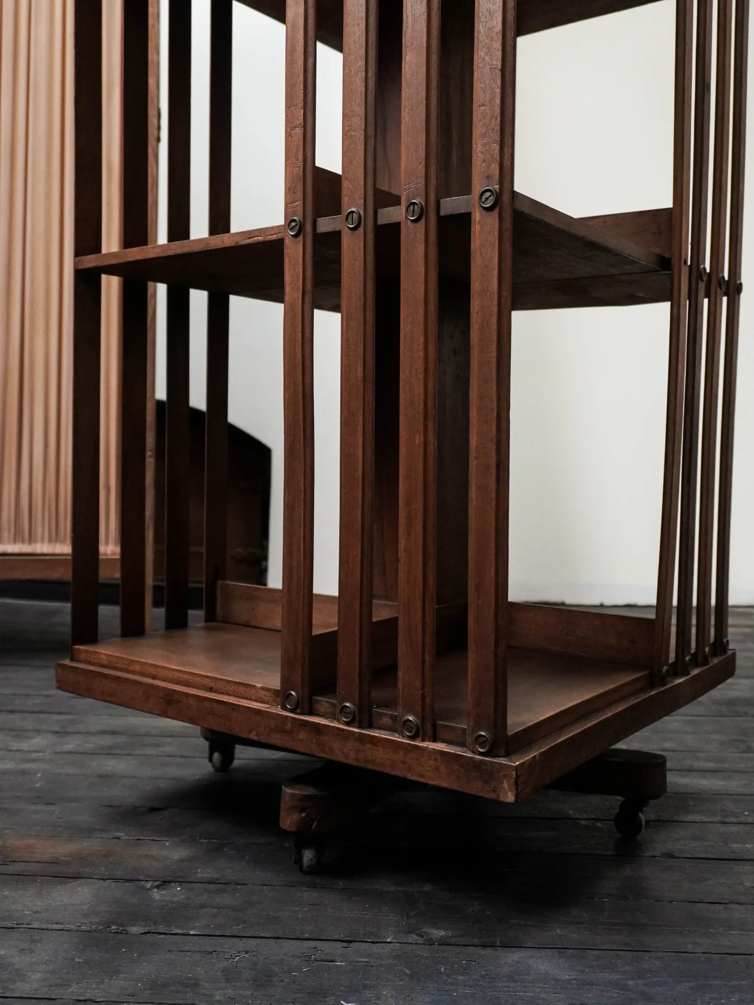 Rotating wooden library from the early 20th century.