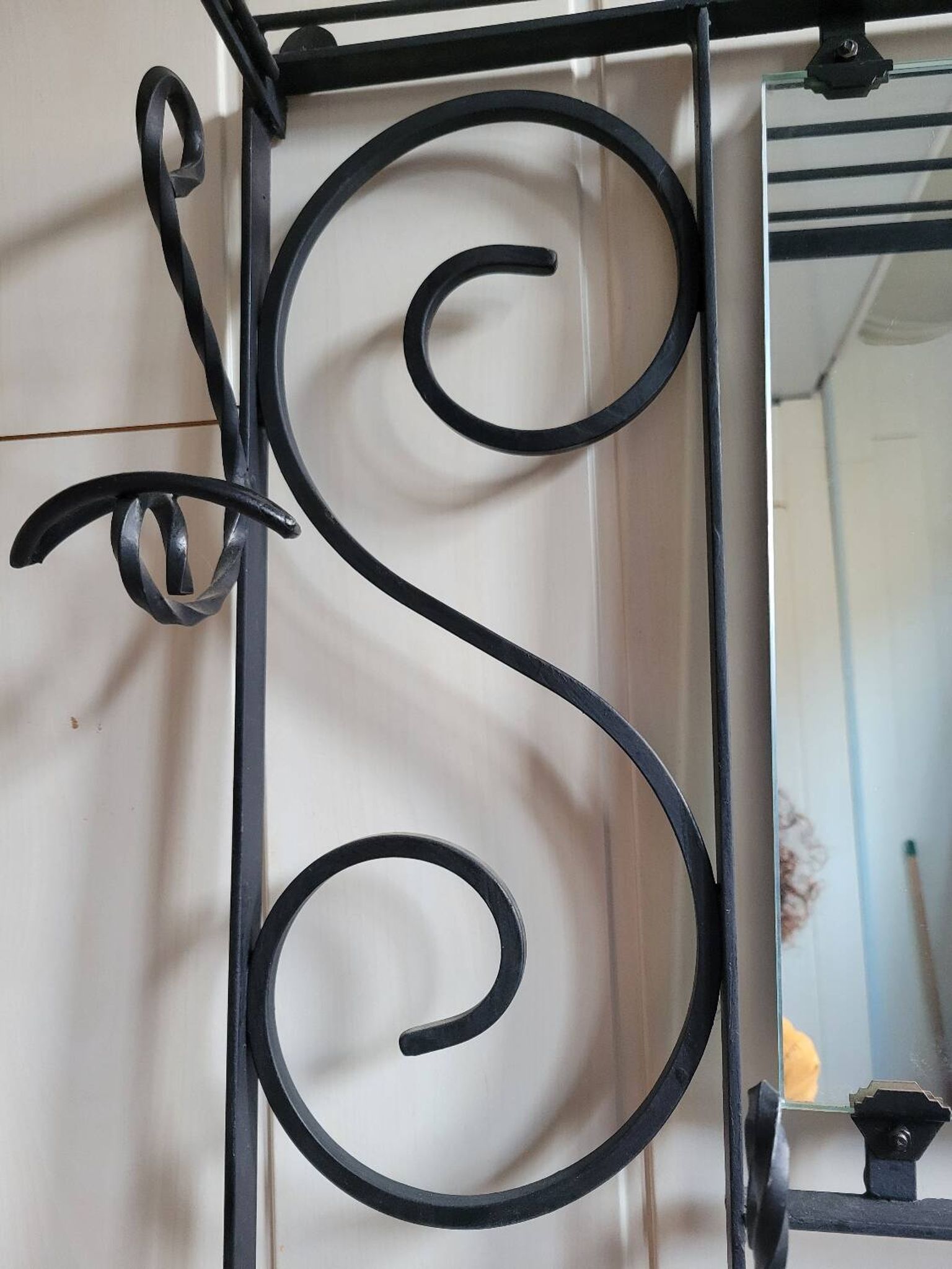 Wrought iron coat and hat rack, 1960s
