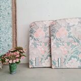 Têtes de lit paire vintage fleuries rose