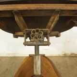 American solid oak armchair, swivel 360 °, tilting & adjustable in height. c. 1920