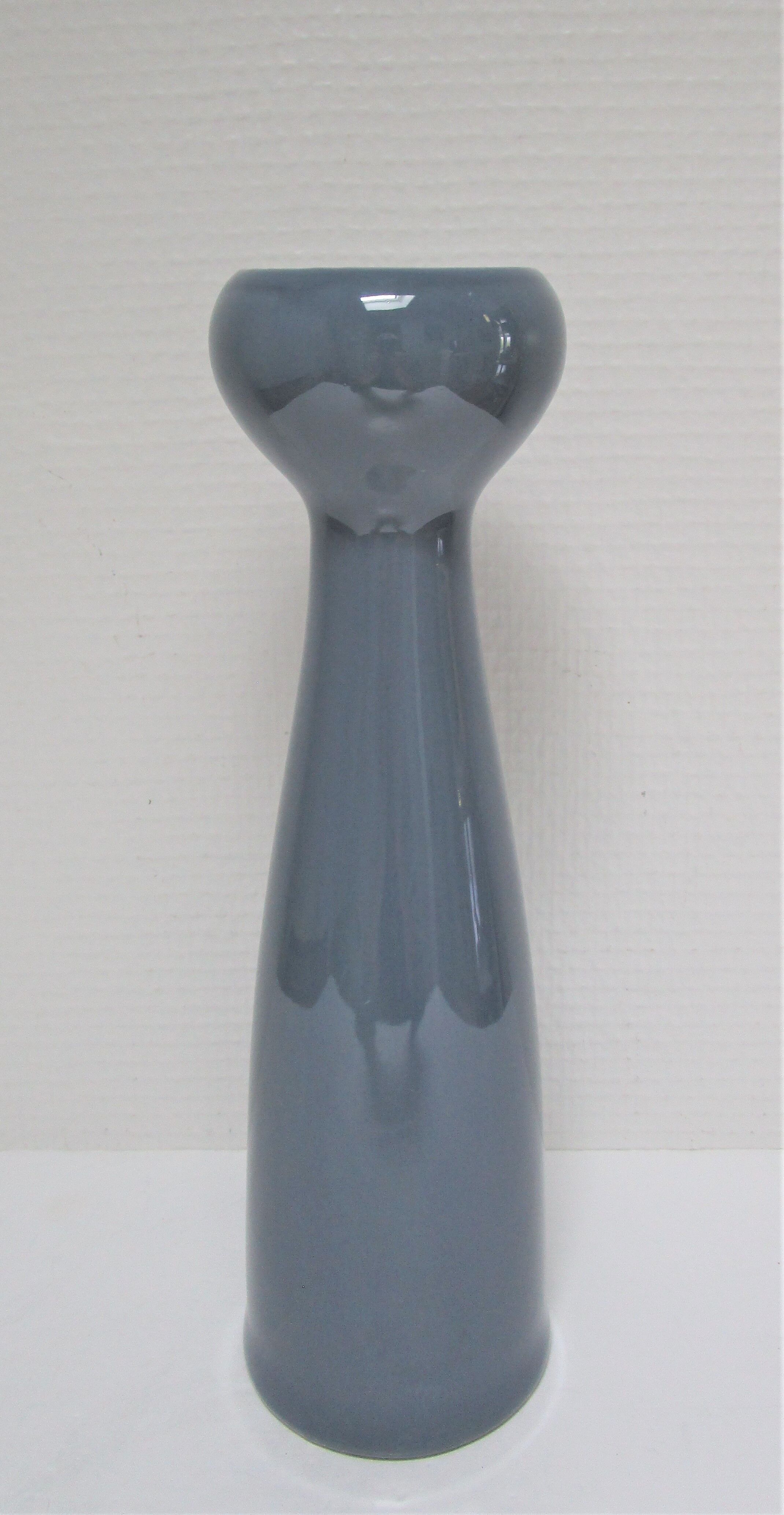Blue blue grey glazed ceramic hyacinth vase design 70s - 80s