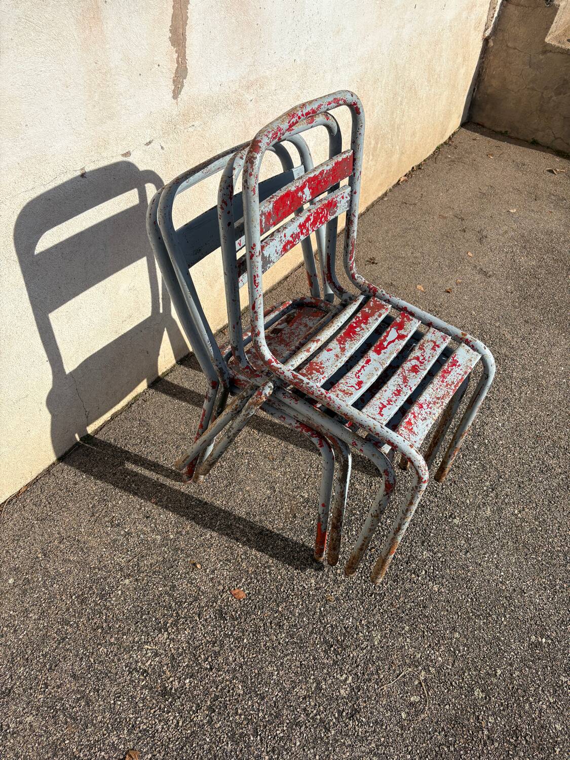 Set of 4 metal bistro chairs