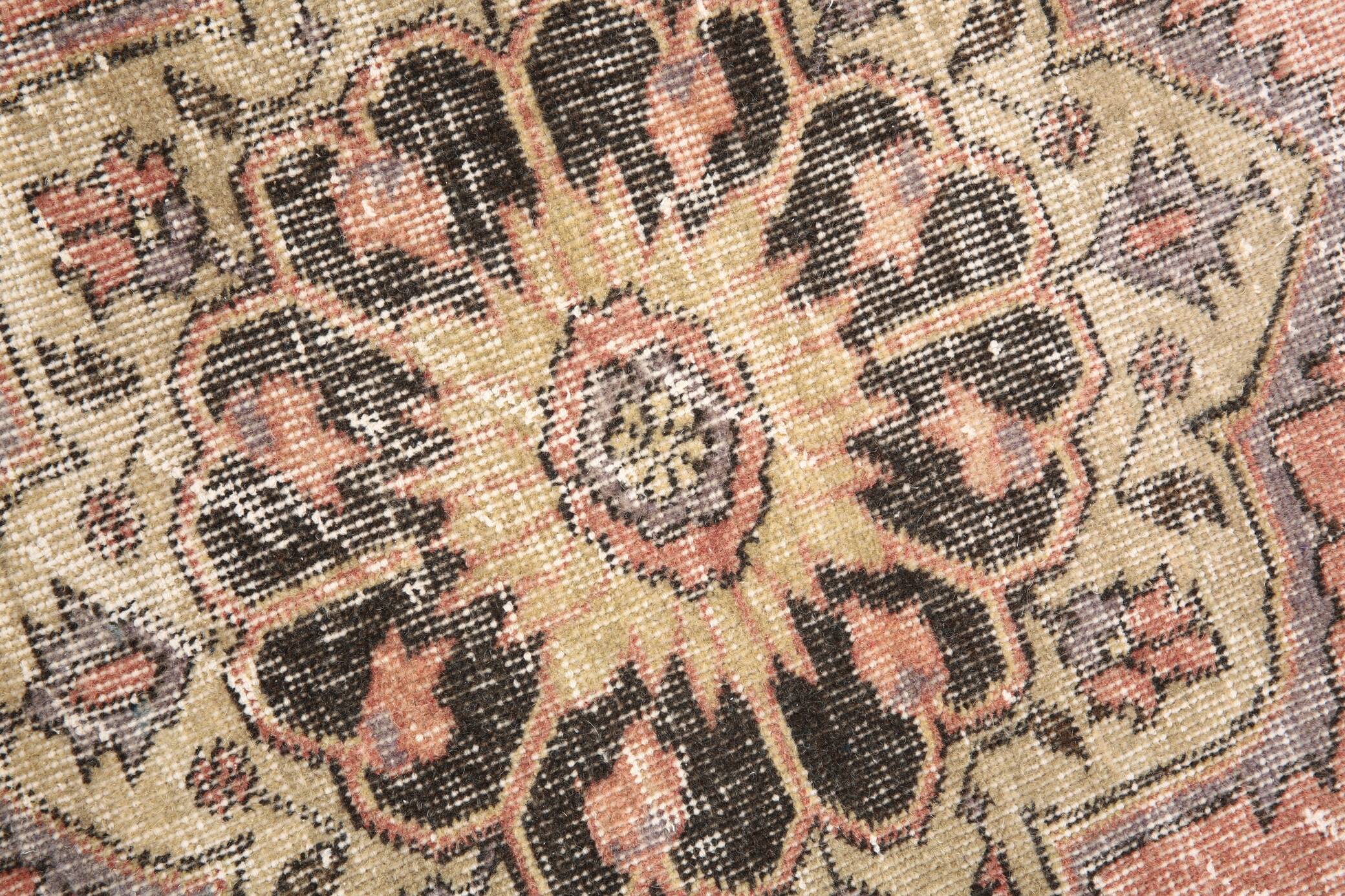 3x13 Pale Red Vintage Runner Rug, 85x388Cm