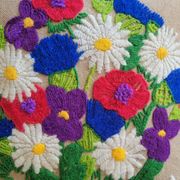 Vintage embroidered cushion