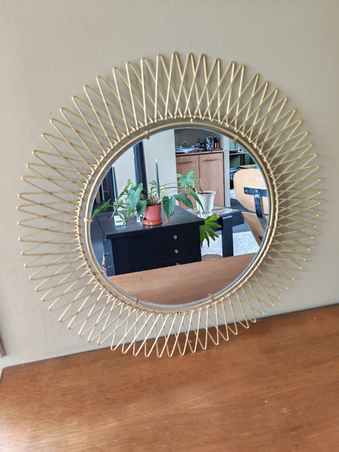 Large sun mirror Erdecor from the 1950s.