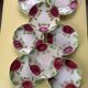 Set of 8 barbotine plates, the Onnaing roses – early 20th century
