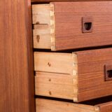 Danish teak chest of drawers or small sideboard, 3 large drawers, 1960.