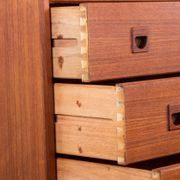 Danish teak chest of drawers or small sideboard, 3 large drawers, 1960.