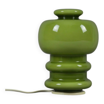Lampe champignon en verre vert des années 1970, avec un boîtier, provenant de Suède.