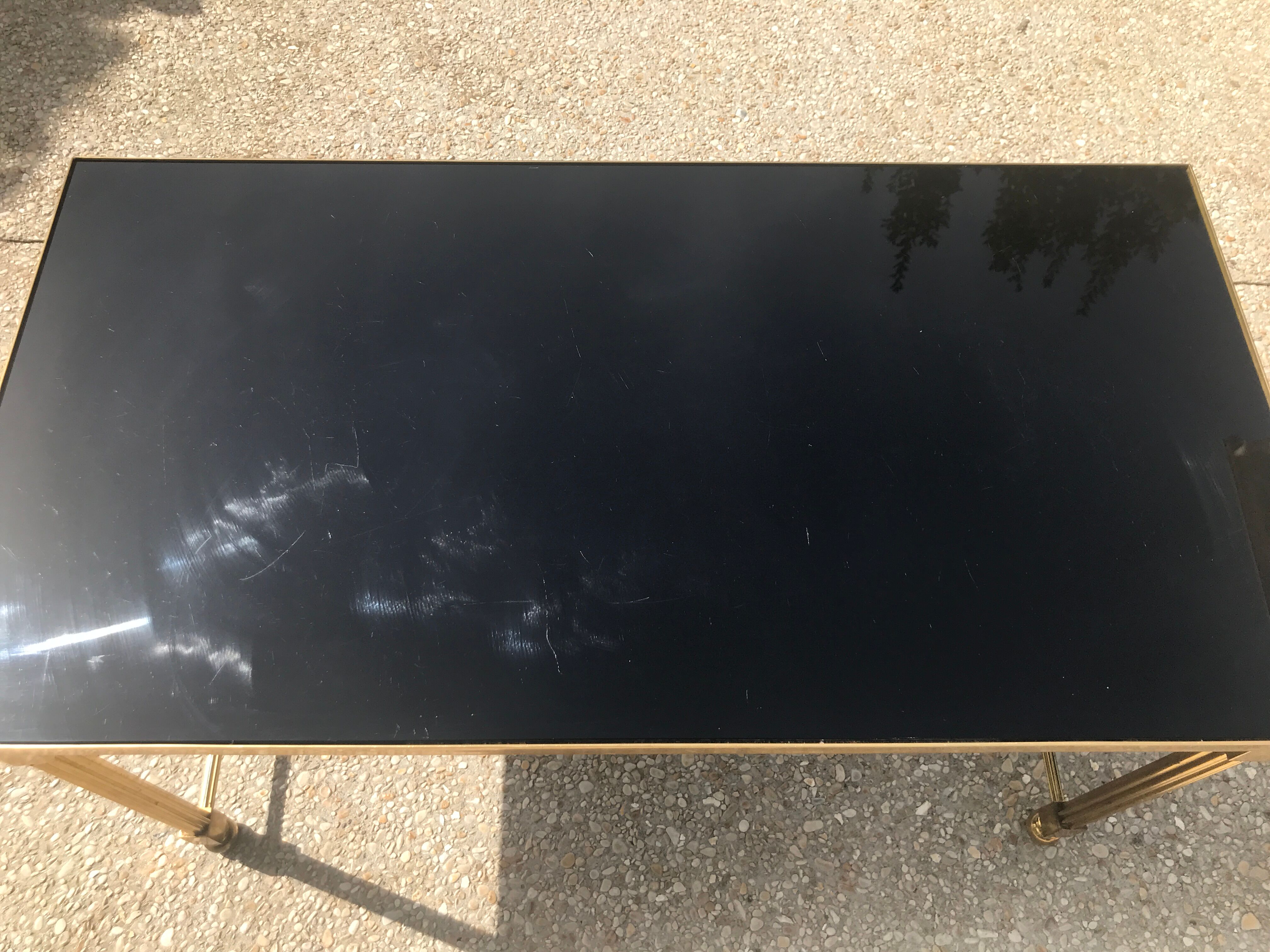 Vintage neoclassical brass coffee table