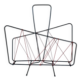 Vintage black metal magazine rack circa 19