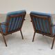 Pair of blue boomerang armchairs by Antonin Suman for Ton (Thonet) 1960