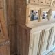 Old wooden grocery store cabinet, display cases and drawers