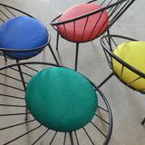 Set of 4 basket armchairs from the 1950s