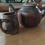 Flamed stoneware creamer by g metenier