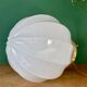 XL vintage globe pendant light in white opaline glass
