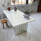 80s lacquered desk and mirror