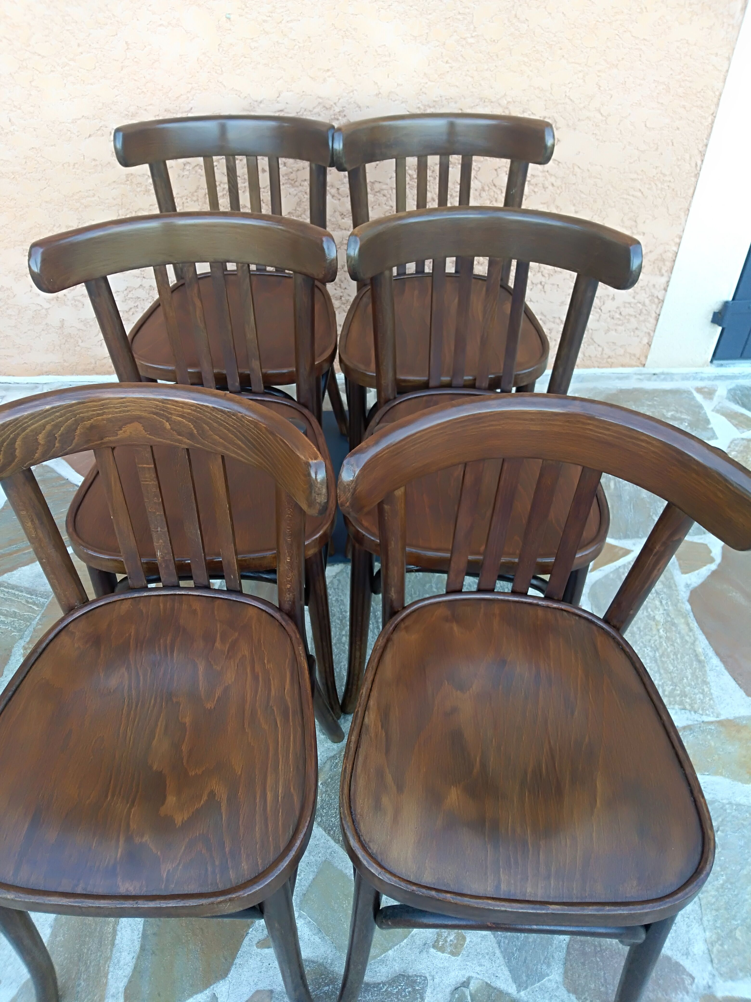 Suite of 6 Chairs of vintage Bistrot 1960