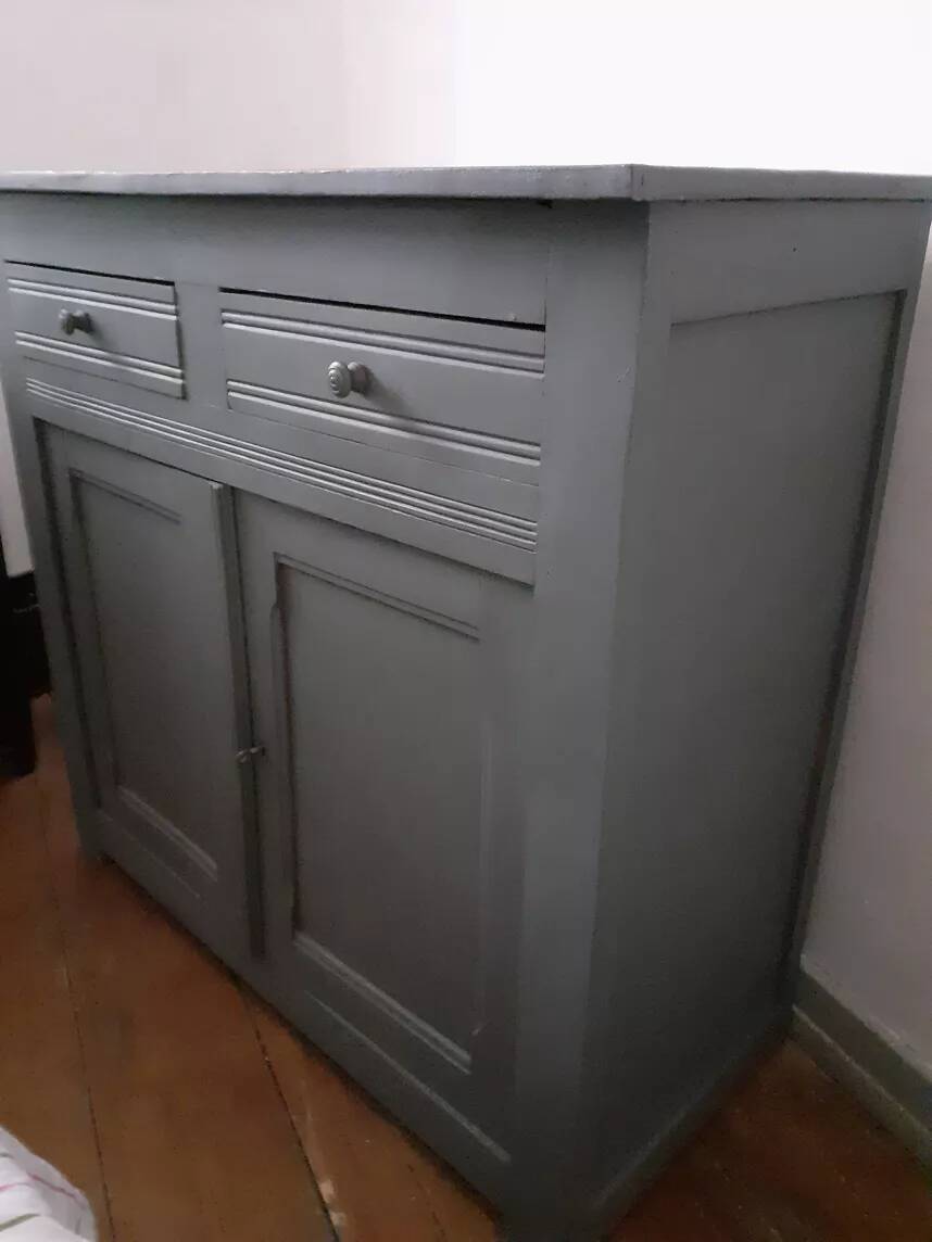 Vintage gray Parisian sideboard