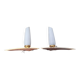 Pair of Scandinavian wall lights, teak, brass and opaline, vintage, 60s