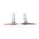 Pair of Scandinavian wall lights, teak, brass and opaline, vintage, 60s