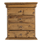 Rustic Primitive Natural Pine Small Apothecary Chest, 1940s