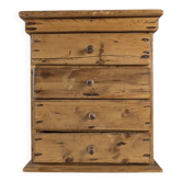 Rustic Primitive Natural Pine Small Apothecary Chest, 1940s