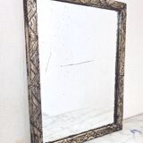 Small Art Petitdéco carved wooden mirror, Silver leaf - "Hector"