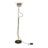 Vintage Targetti floor lamp in brass-plated metal, design, Italy, 1980s.