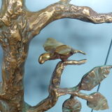 Brutalist bronze tree lamp