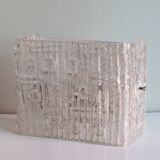 Brutalist wall lamp in iced glass, 1970