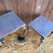 Pair of Louis XV Style Nesting Coffee Tables in Vintage Polished Aluminum