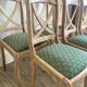 Lot de 6 chaises en bois massif assises vertes
