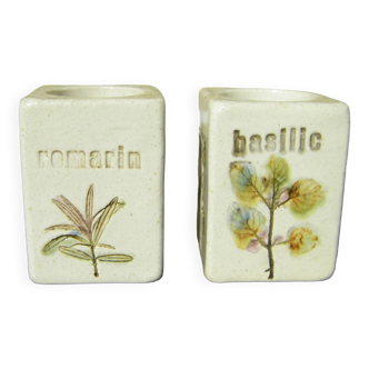 Pair of rectangular ceramics by Raymonde Leduc