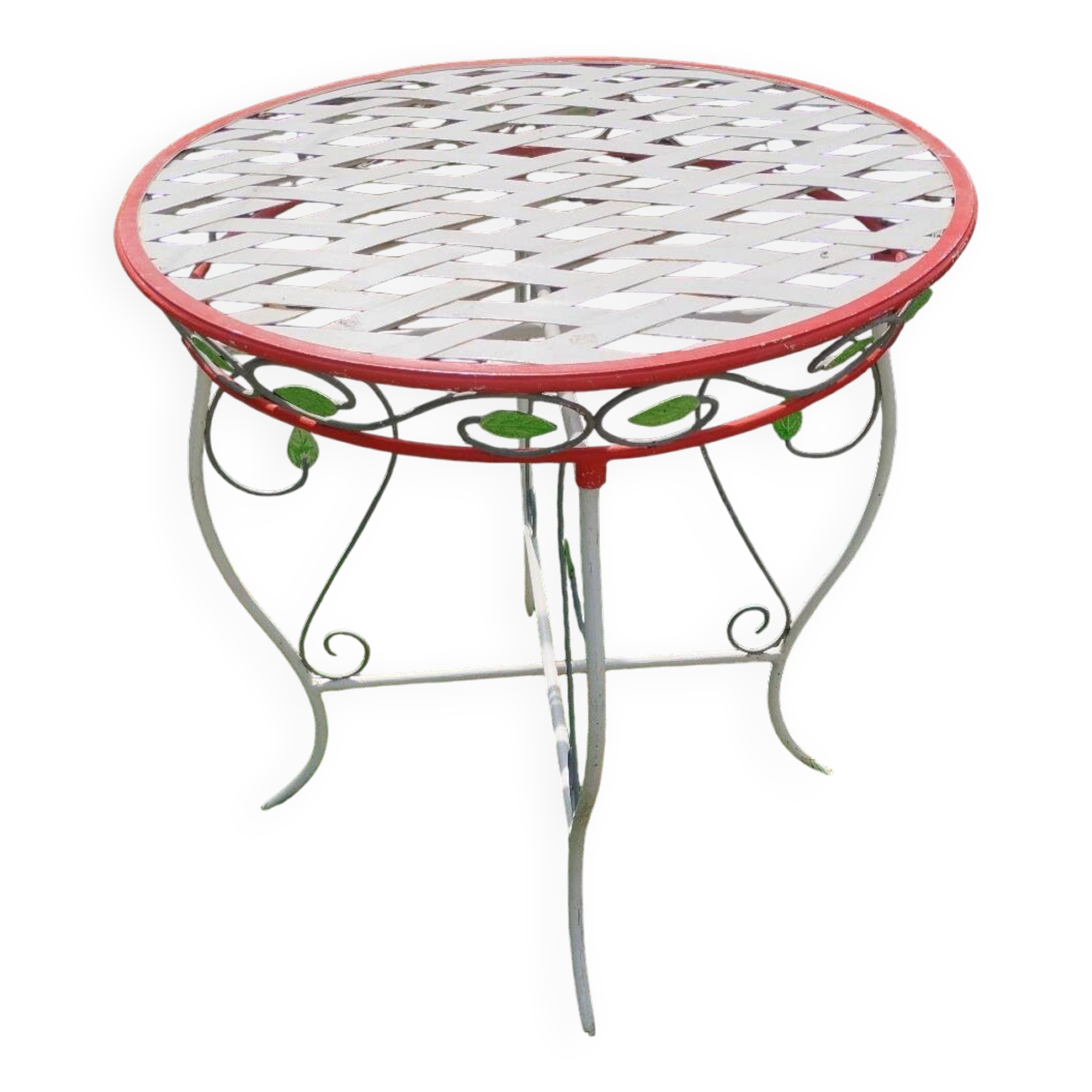 Table de jardin en fer forgé vintage