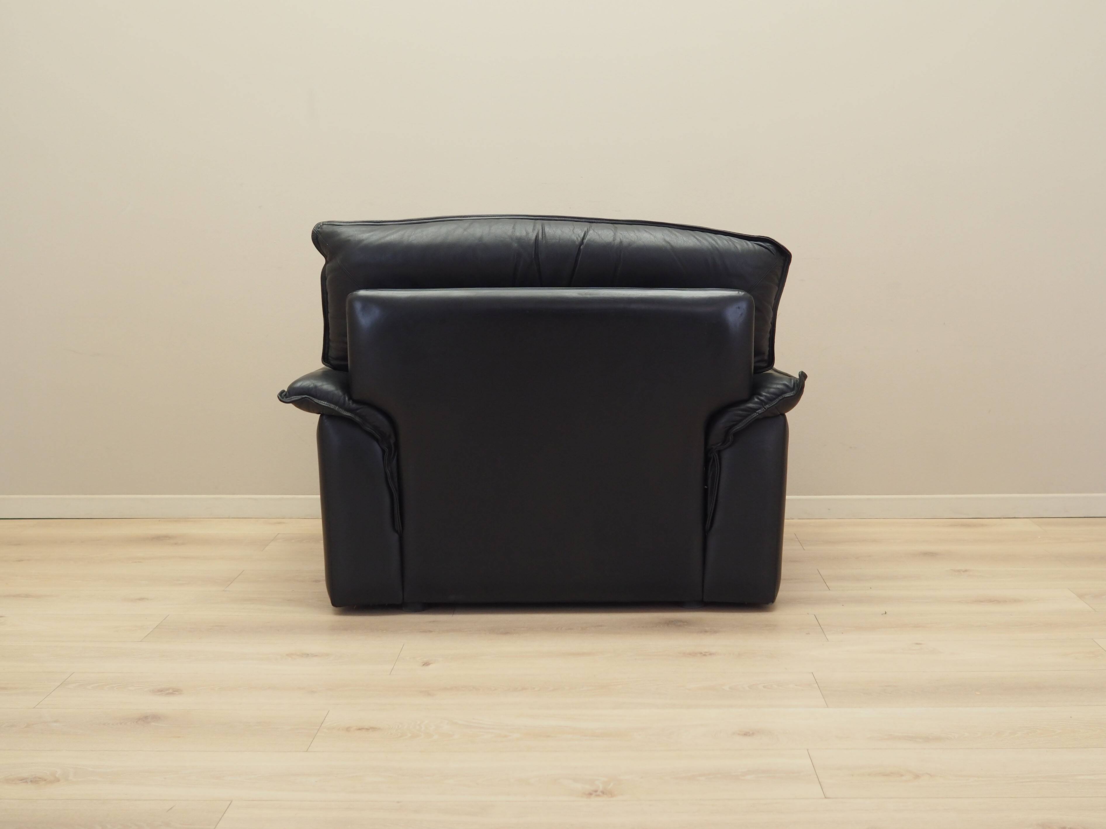 Leather armchair, Italian design, 1960s, production: Italy