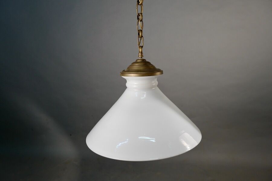 White opaline hanging lamp