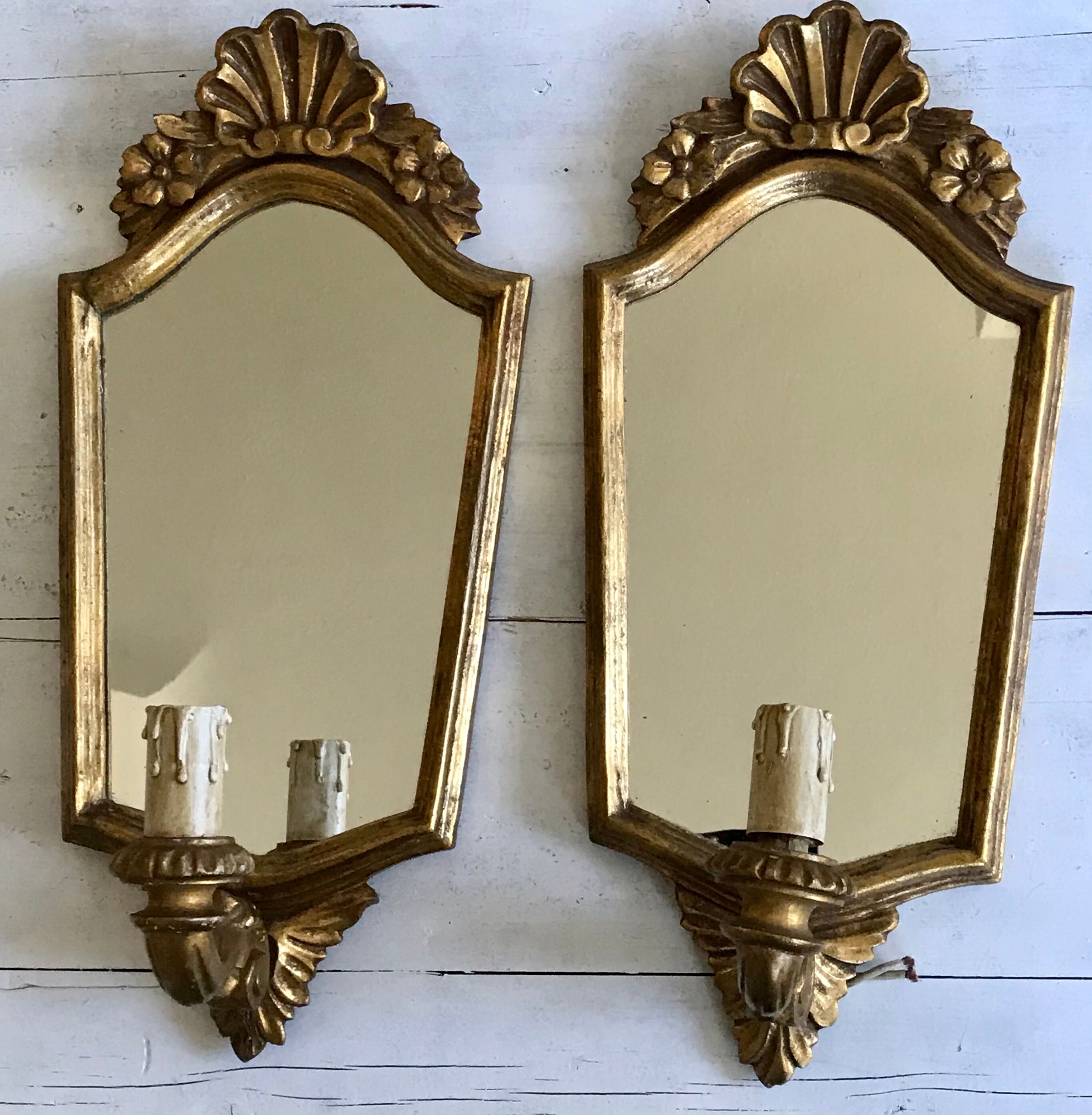 Pair of florentine wall lamps