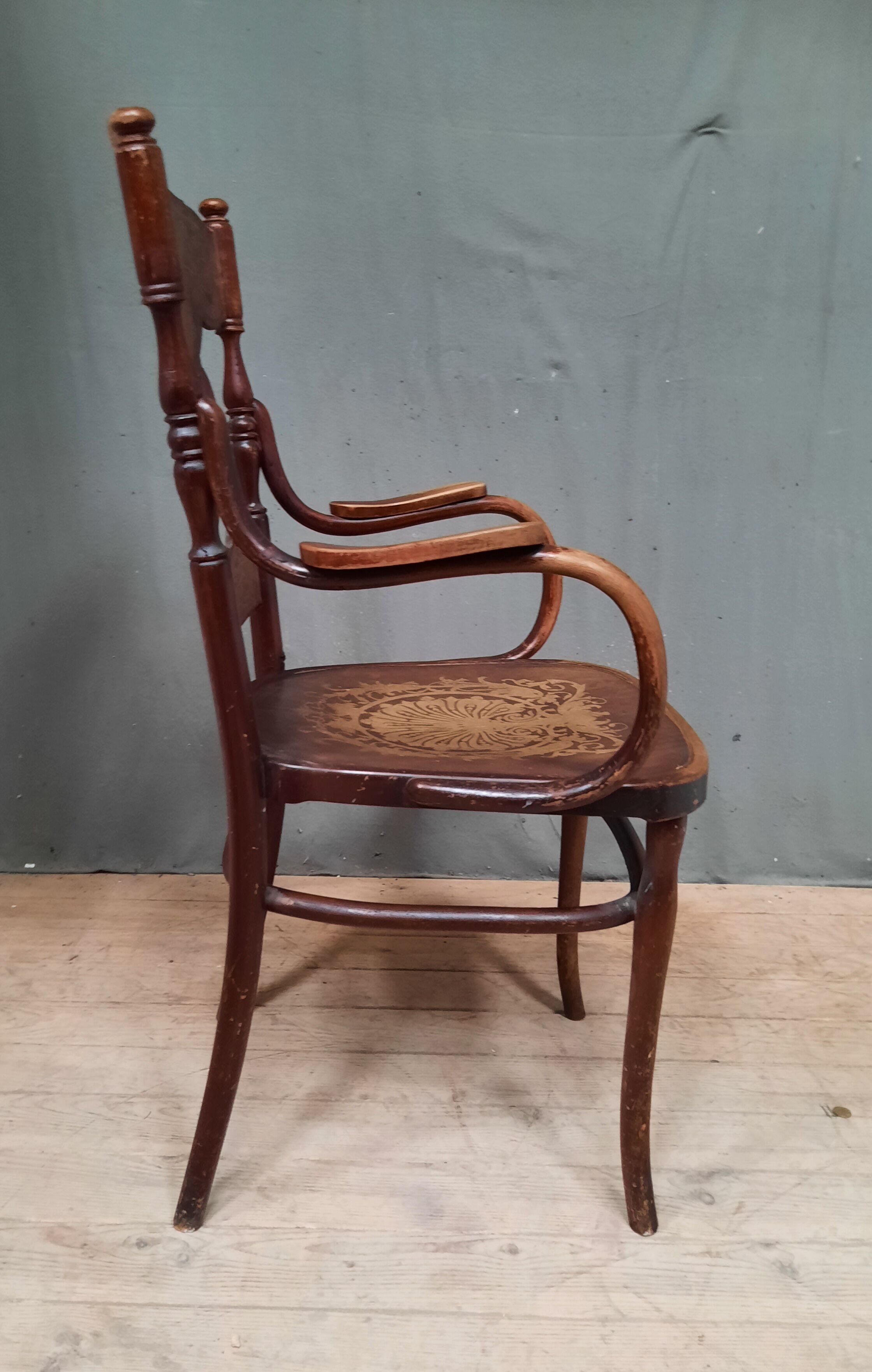 Curved wooden armchair Kohn