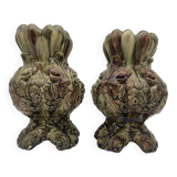 Paire de vase en barbotine ancien