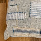 Old canvas cushion woven kilim style, patched