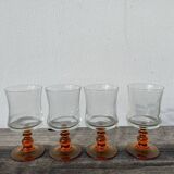 Amber stemmed glasses