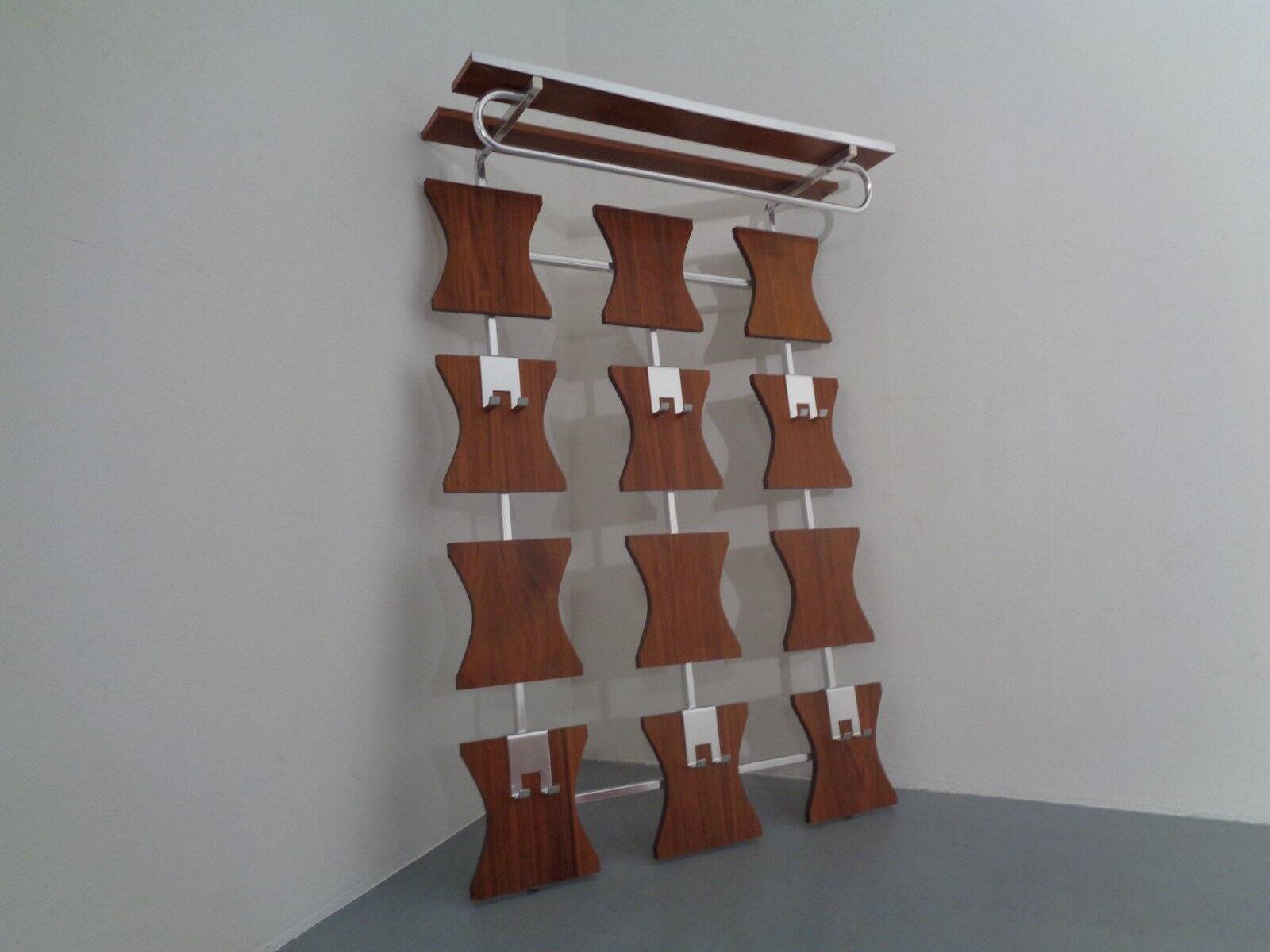 Mid-Century Teak Wardrobe with Hat and Coat Rack, 1960s