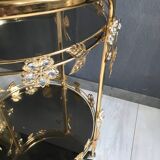 Table d'Appoint Vintage Desserte Pierres de Verre Fumé